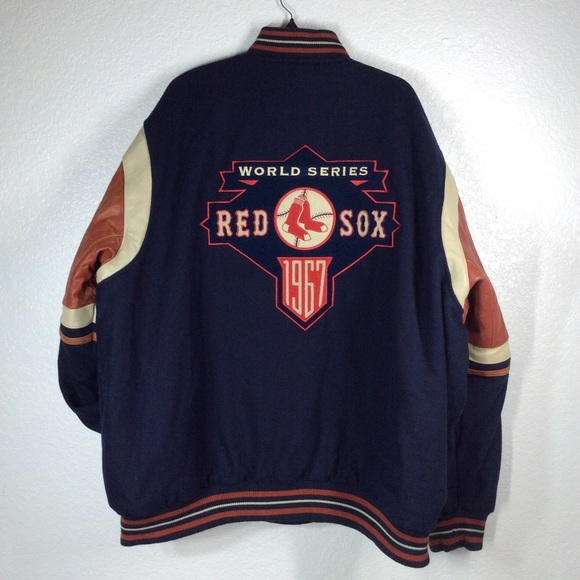 Word Series 1967 Boston Red Sox Reversible Button-Up Wool Blend Jacket - Picture 11 of 16